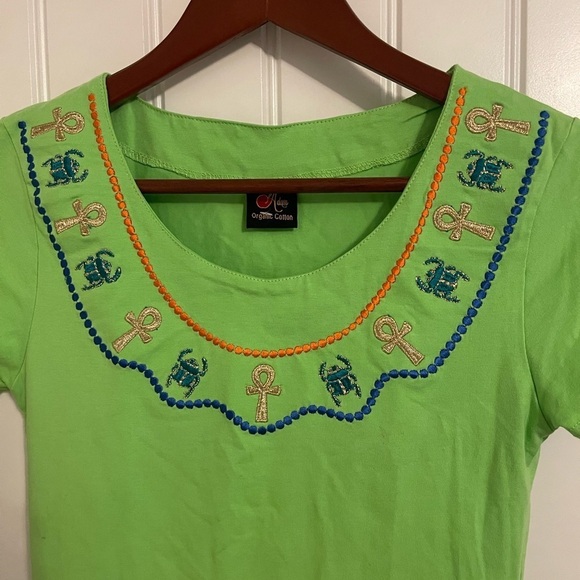 Adam Organic Cotton Egyptian style women’s size small shirt lime color shirt - Picture 2 of 16
